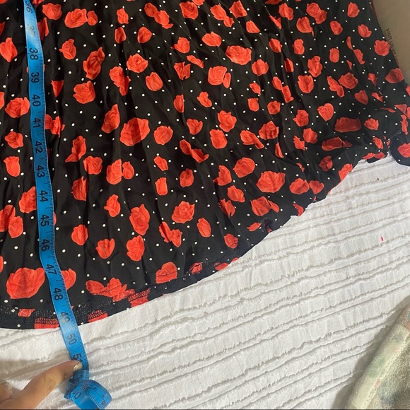 Vintage ANN TAYLOR BLACK POLKA DOT FLORAL DRESS - Picture 5 of 12